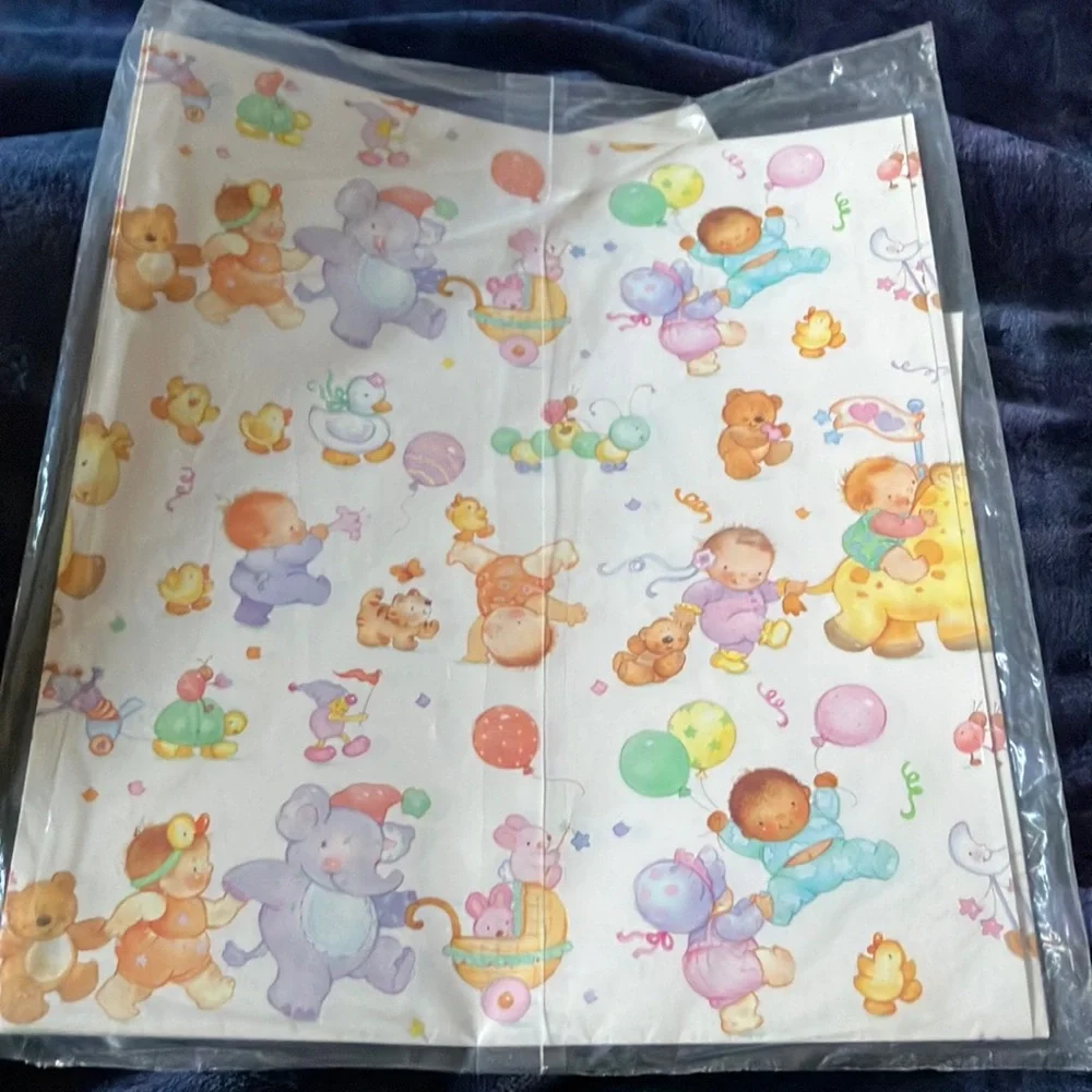 Vintage Baby Gift Wrap and cards Set - Sealed New‎ Old Stock